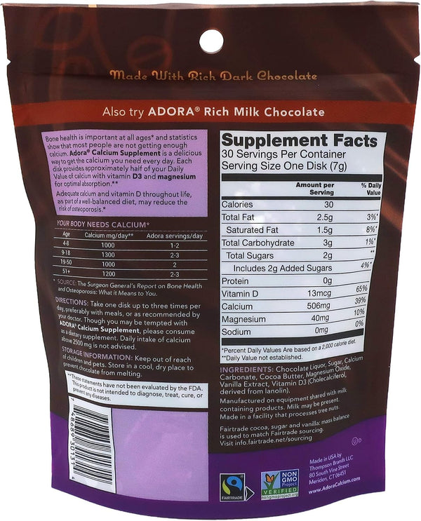 Adora Dark Chocolate Calcium Supplement