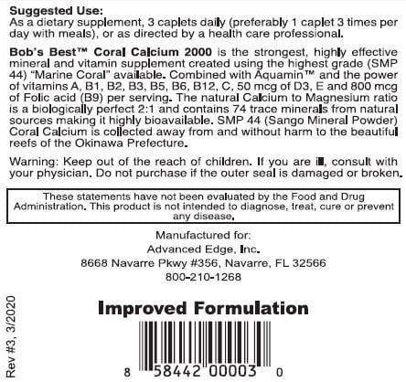 Coral Calcium 2000 Suggested Use and Product Description